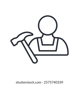Craftsman icon. vector.Editable stroke.linear style sign for use web design,logo.Symbol illustration.
