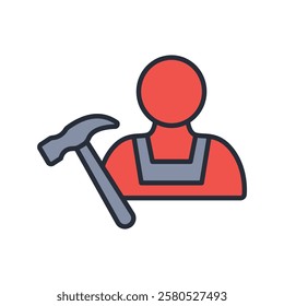 Craftsman icon. vector.Editable stroke.linear style sign for use web design,logo.Symbol illustration.