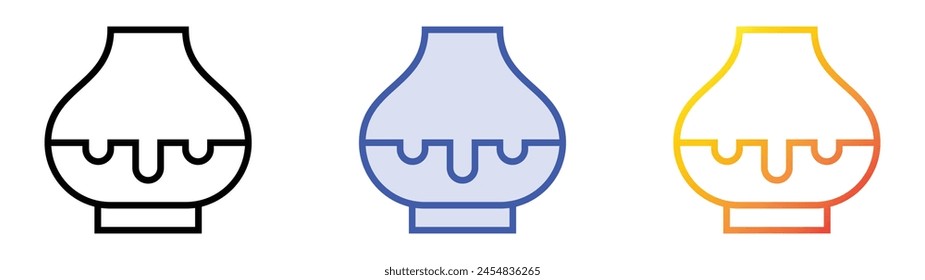 icono de artesanía. Diseño de estilo de relleno lineal, azul y degradado aislado sobre fondo blanco