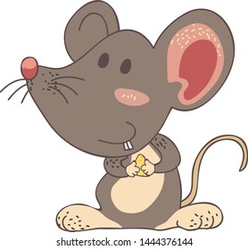 A crafty rat hold butter cartoon used to decorate the image or children's books to enhance knowledge