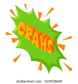 Crahs speech bubble icon. Isometric of crahs speech bubble vector icon for web design isolated on white background