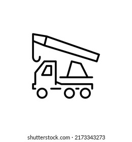 Crain Truck Editable Stroke Icon, Smart Stroke Icon