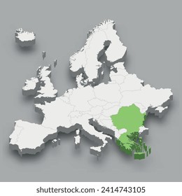 Ubicación del grupo Craiova en Europa Mapa isométrico 3d