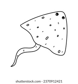 Cramp fish. Hand drawn doodle style. Vector illustration isolated on white. Coloring page.