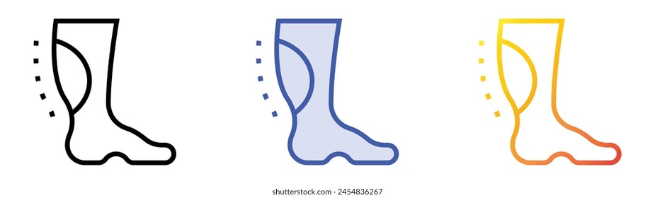 cramp icon. Linear, Blue Fill and Gradient Style Design Isolated On White Background