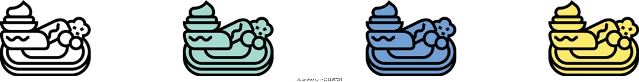 cramp icon. Outline, Green, Blue and Yellow Style Design Isolated On White Background