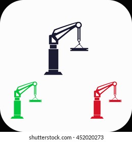 Cran Illustration set. Blue, green, red icon.