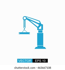 Cran vector. Isolated blue icon on white background.