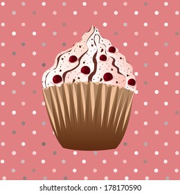 cranberries cupcake on the  background