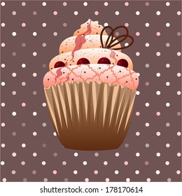 cranberries cupcake on the  background
