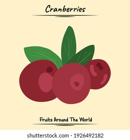 Cranberries Fruits Illustration Used For Ingredients Some Food And Drink, Graphic Element, Fruit Book Asset