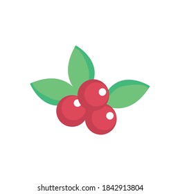 cranberries icon over white background, flat style, vector illustration