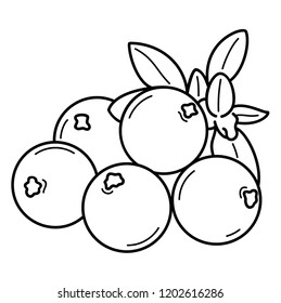 Cranberries. Vector flat outline icon illustration isolated on white background.