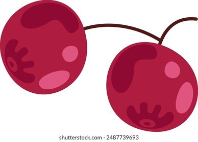 Cranberry Berries Branch Vektorillustration