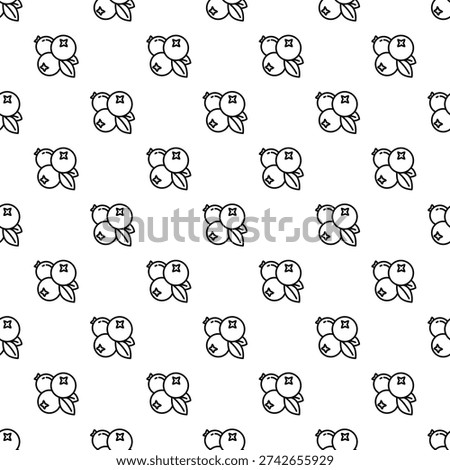 Cranberry berries and leaves creating repetitive line art pattern