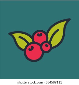 Cranberry Berry Minimal Flat Color Line Outline Stroke Icon Pictogram Symbol
