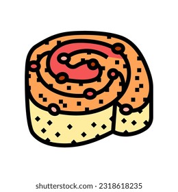 cranberry bun food meal color icon vector. cranberry bun food meal sign. isolated symbol illustration