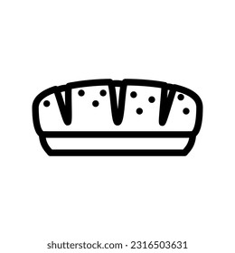 cranberry bun food meal line icon vector. cranberry bun food meal sign. isolated contour symbol black illustration