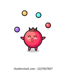 the cranberry circus cartoon juggling a ball , cute style design for t shirt, sticker, logo element