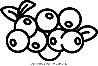 Cranberry cut outline icon vector illustration