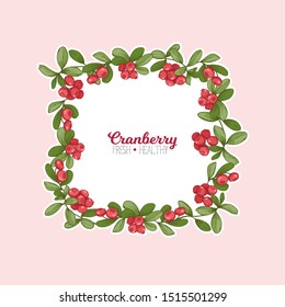 Cranberry. Element for design. Good for product label. Colored vector illustration.	
