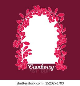 Cranberry. Element for design. Good for product label. Outline hand drawing vector illustration in red colors	