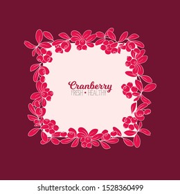 Cranberry. Element for design. Good for product label. Outline hand drawing vector illustration in red colors	