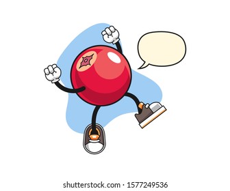 Cranberry excited with speech bubble cartoon. Mascot Character vector.