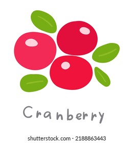 Cranberry. Ilustración vectorial plana sobre fondo blanco.