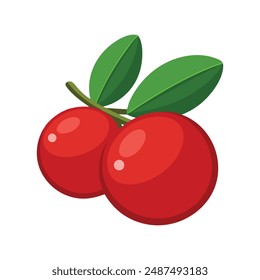 
Ilustración vectorial plana de la fruta del arándano sobre fondo blanco