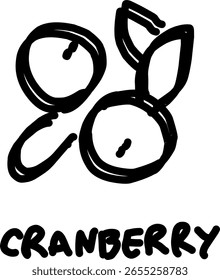 Icono de fruta de arándano en estilo doodle