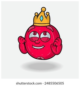 Cranberry Fruit Mascot Character Cartoon With Happy expression. For brand, label, packaging and product. Vector Illustration