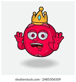 Cranberry Fruit Mascot Character Cartoon With Shocked expression. For brand, label, packaging and product. Vector Illustration