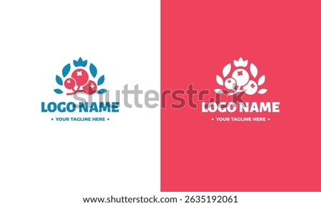 Cranberry hand drawn vector logo template.