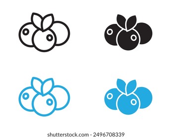 Signo de contorno de Vector blanco y negro del icono del arándano