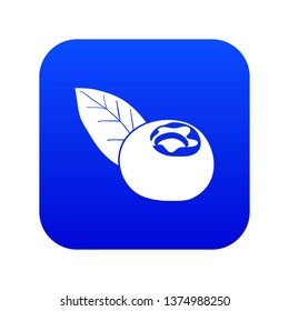 Cranberry icon blue vector isolated on white background