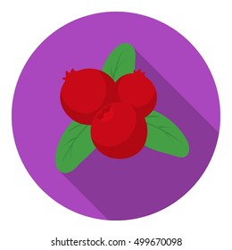 Cranberry icon in flat style isolated on white background. Canadian Thanksgiving Day symbol stock vector illustration.