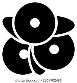 icono de arándano con estilo glifo. Adecuado para el diseño de sitios web, logotipo, aplicación, interfaz de usuario y ETC.