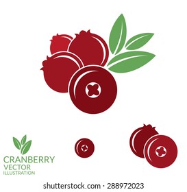 Cranberry icon set. Vector illustration EPS 10