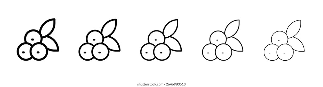 Signo de Vector de estilo de contorno plano delgado icono de arándano