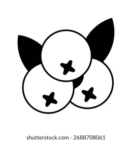 Icono de arándano con fondo blanco Vector Ilustración de stock