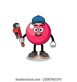 cranberry illustration cartoon as a plumber , character design