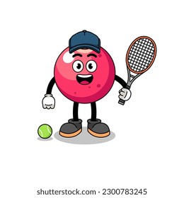 cranberry illustration as a tennis player , character design