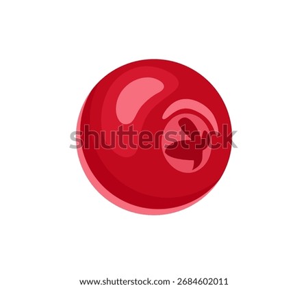 Cranberry isolated on white background. Vector icon. Cartoon flat illustration of fresh red berry.