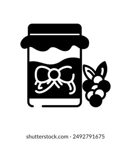 Icono de glifo de mermelada de arándano, Ilustración vectorial