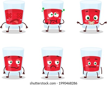 Cranberry juice cartoon character with nope expression. Vector illustration