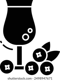 Cranberry juice solid glyph vector illustration