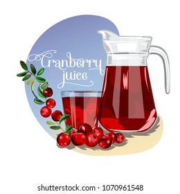 Cranberry juice. Sweet red forest berry.