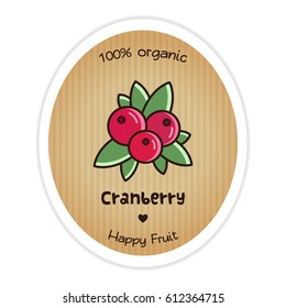 Cranberry label. Vector illustration.