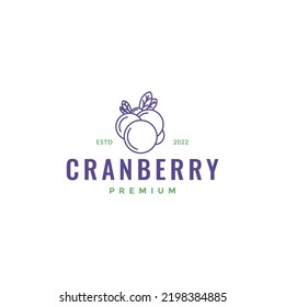 cranberry lines art logo design vector